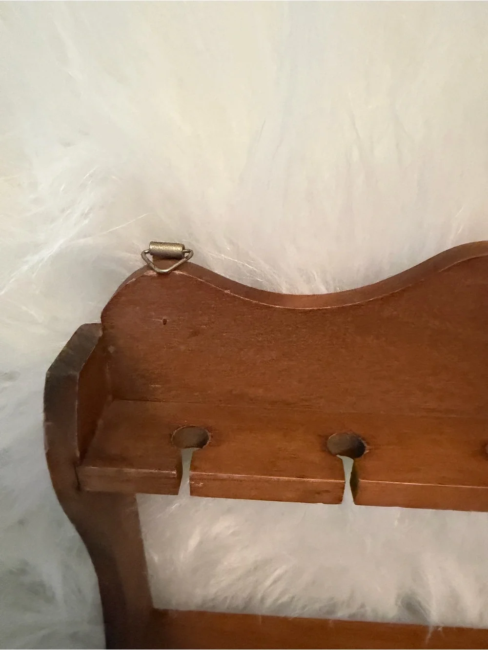 Vintage Wooden Wall Rack Spoon Shelf in Brown - Classic Home Wall Decor